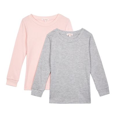 Pack of two girls' multi-coloured thermal tops